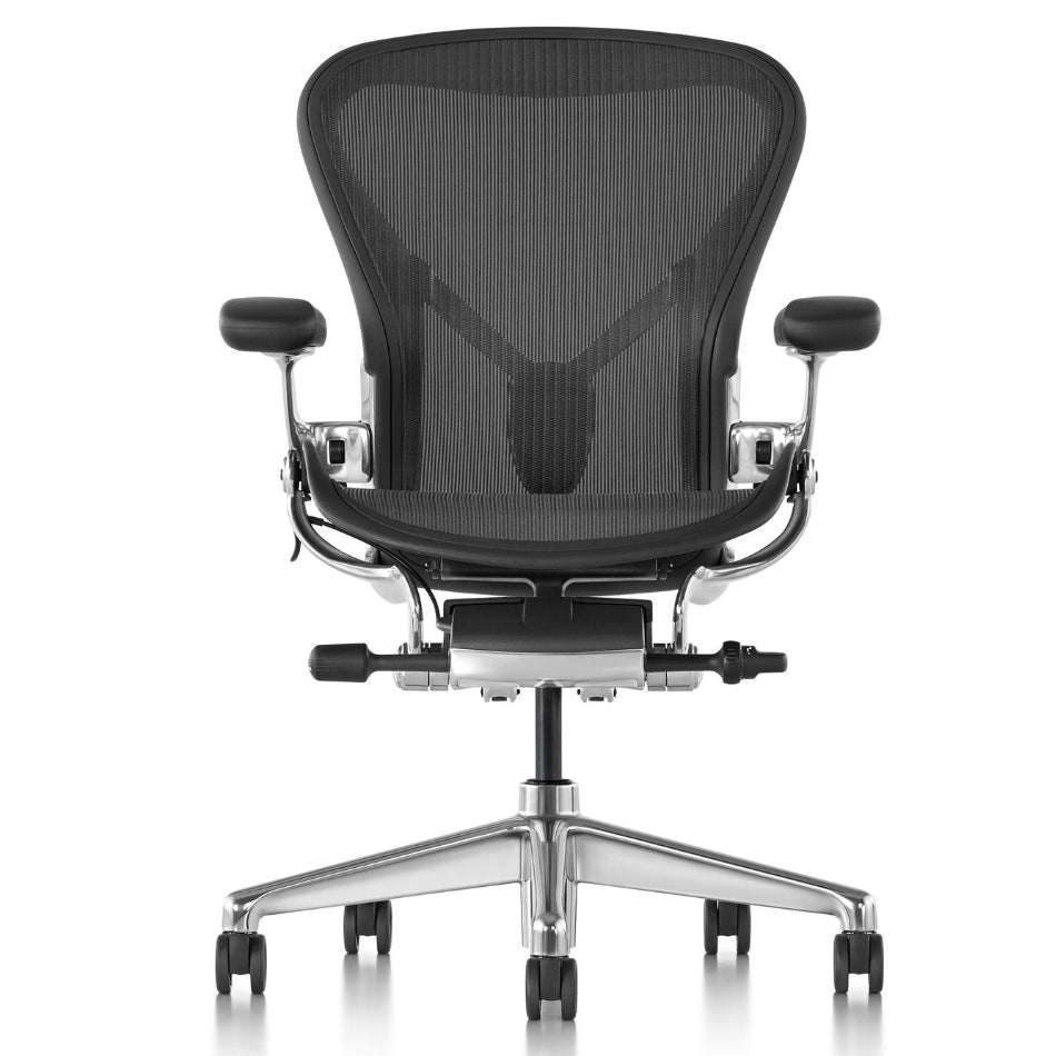 Silla Herman Miller Aeron Remastered de aluminio pulido reacondicionada